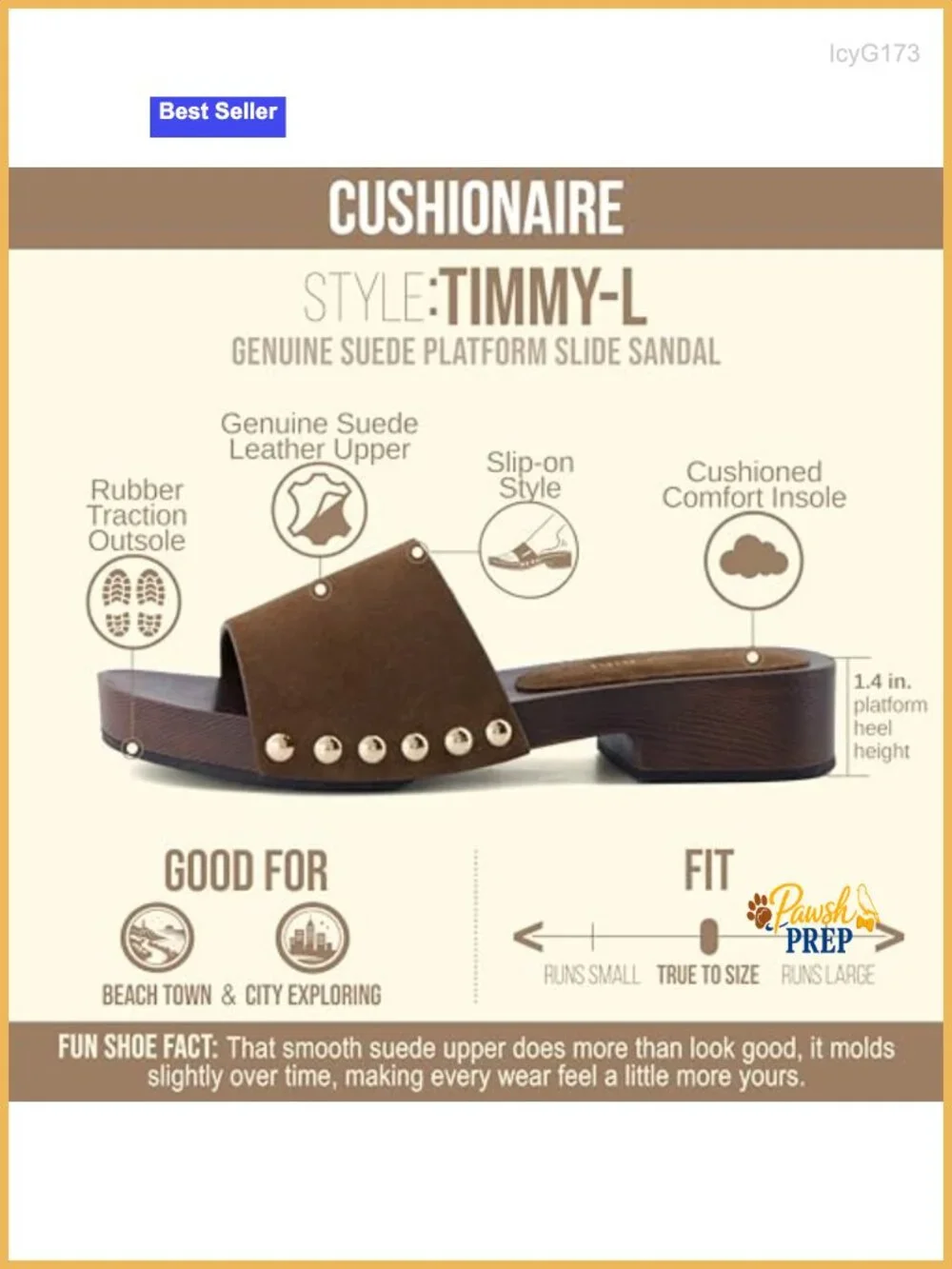 Genuine Leather Suede Slide Sandals with Studded Detail, Low Heel - Picture 3 of 6